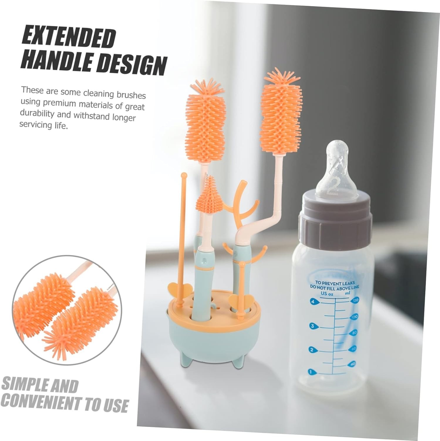 Tree Cup Washing Brush Straw Cleaner Brush Silicone Straw Cup Brush Multifunction  Bottle Brush Set for Baby Feeder Bottle Bottle Cleaning Brush Straw Brush Drinking Glasses Brush Straws Breast Pumps